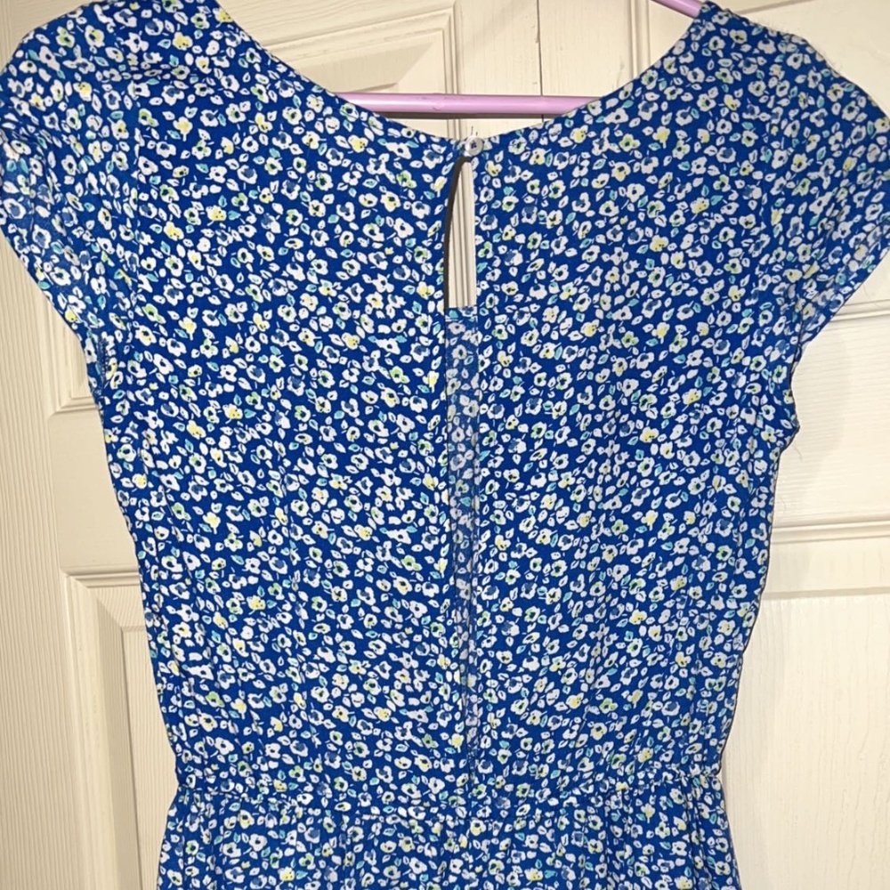 blue floral romper
